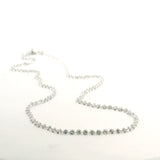Necklace 14K Gold Diamond Strand invisible Set Drilled Diamond and Chain Necklace, Continuous Diamonds Lab Grown