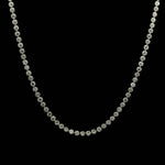 Necklace 14K Gold Diamond Strand invisible Set Drilled Diamond and Chain Necklace, Continuous Diamonds Lab Grown