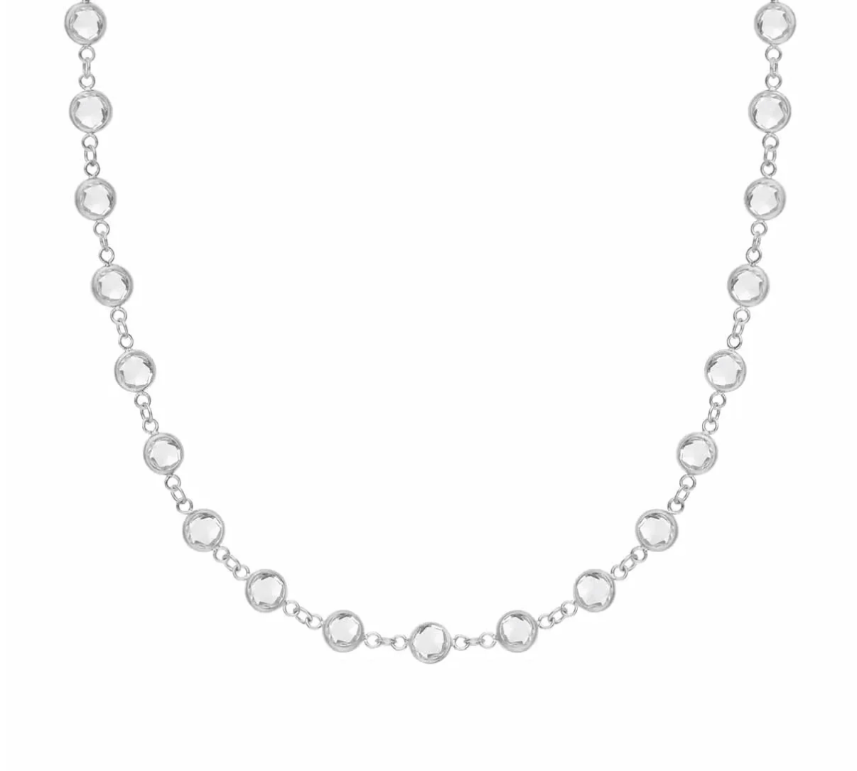 Necklace 14K Gold White Topaz Strand Necklace