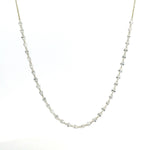 Necklace 16"-18" / Yellow Gold / 18K 18K Gold Diamond Strand invisible Set Drilled East West Pear Diamond and Chain Necklace, 3.53 carats, Lab Grown