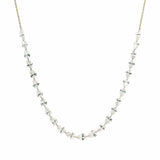 Necklace 16"-18" / Yellow Gold / 18K 18K Gold Diamond Strand invisible Set Drilled East West Pear Diamond and Chain Necklace, 6.01 carats, Lab Grown
