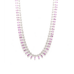 Necklace 16" / Yellow Gold / 14K 14 & 18K Diamond & Pink Sapphire Dot-Dash Necklace