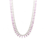 Necklace 16" / Yellow Gold / 14K 14 & 18K Diamond & Pink Sapphire Dot-Dash Necklace