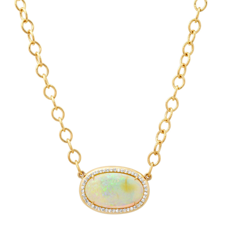 Necklace 16" / Yellow Gold / 14K 14K & 18K Opal & Diamond  Necklace