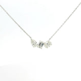 Necklace 16" / Yellow Gold / 18K Three Diamond Necklace, Lab Grown