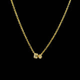 Necklace 18K Gold Bezel Set Emerald Cut And  Pear Shape Diamonds On Chain Necklace