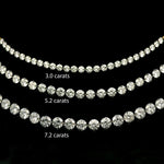 Necklace 18K Gold Diamond Strand invisible Set Drilled Diamond and Chain Necklace, 3.0 cts, Lab Grown