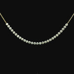 Necklace 18K Gold Diamond Strand invisible Set Drilled Diamond and Chain Necklace, 3.0 cts, Lab Grown
