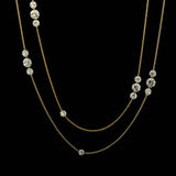 Necklace 18K Gold Diamond Strand invisible Set Drilled Diamond and Chain Necklace, 36", Lab Grown