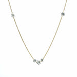 Necklace 18K Gold Diamond Strand invisible Set Drilled Diamond and Chain Necklace, 36", Lab Grown