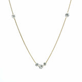 Necklace 18K Gold Diamond Strand invisible Set Drilled Diamond and Chain Necklace, 36", Lab Grown