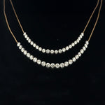 Necklace 18K Gold Diamond Strand invisible Set Drilled Diamond and Chain Necklace, 7.93 cts, Lab Grown