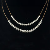 Necklace 18K Gold Diamond Strand invisible Set Drilled Diamond and Chain Necklace, 7.93 cts, Lab Grown