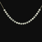 Necklace 18K Gold Diamond Strand invisible Set Drilled Diamond and Chain Necklace, 7.93 cts, Lab Grown