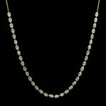 Necklace 18K Gold Diamond Strand invisible Set Drilled East West Pear Diamond and Chain Necklace, 3.53 carats, Lab Grown