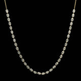 Necklace 18K Gold Diamond Strand invisible Set Drilled East West Pear Diamond and Chain Necklace, 3.53 carats, Lab Grown
