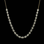 Necklace 18K Gold Diamond Strand invisible Set Drilled East West Pear Diamond and Chain Necklace, 6.01 carats, Lab Grown