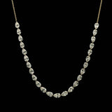 Necklace 18K Gold Diamond Strand invisible Set Drilled East West Pear Diamond and Chain Necklace, 6.01 carats, Lab Grown