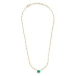 Necklace Emerald and Diamond Paper Clips Chain Necklace