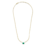 Necklace Emerald and Diamond Paper Clips Chain Necklace