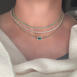 Necklace Emerald Tennis Necklace 3-Prong