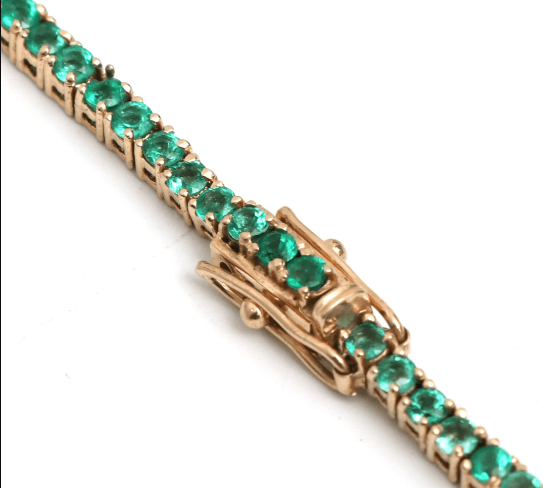 Necklace Emerald Tennis Necklace 4-Prong