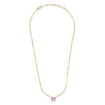 Necklace Pink Sapphire and Diamond Paper Clips Chain Necklace