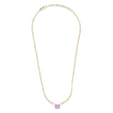 Necklace Pink Sapphire and Diamond Paper Clips Chain Necklace