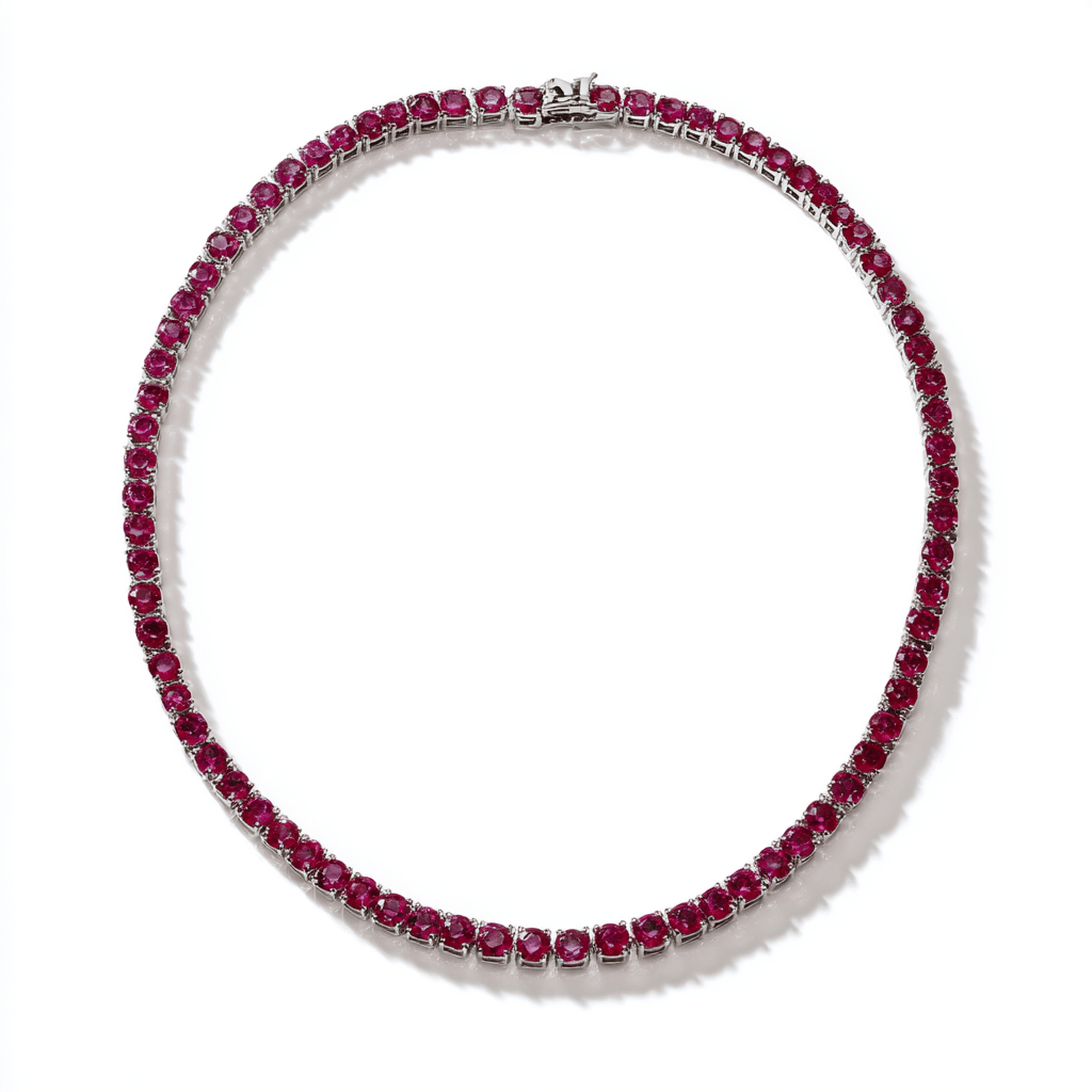 Necklace Ruby Tennis Necklace 4-Prong, 10+ carats