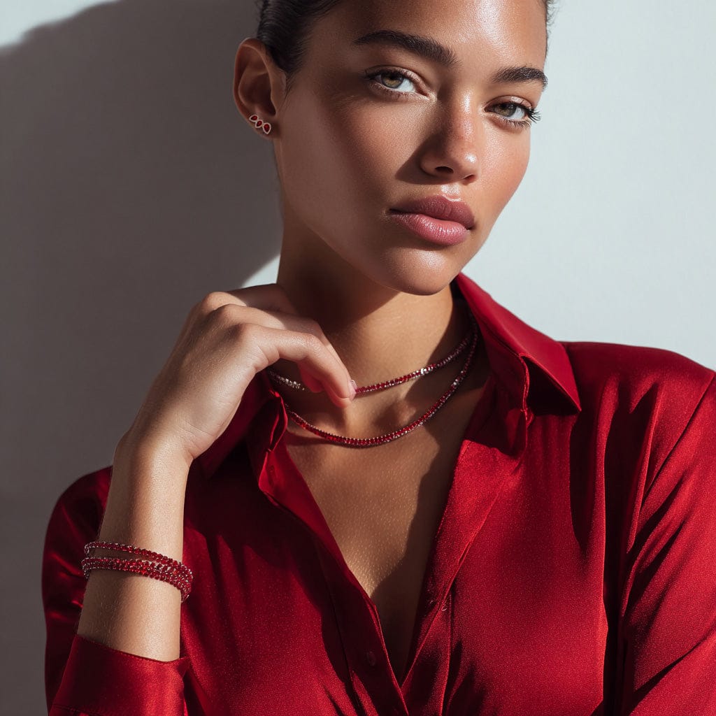 Necklace Ruby Tennis Necklace 4-Prong, 10+ carats