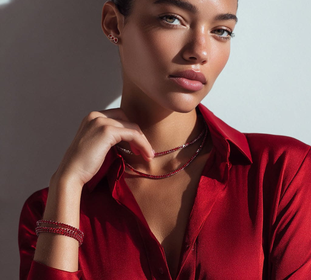 Necklace Ruby Tennis Necklace 4-Prong, 10+ carats