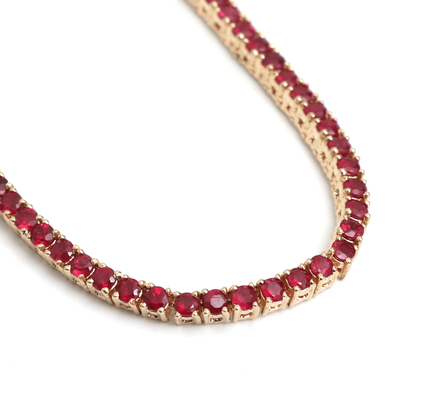Necklace Ruby Tennis Necklace 4-Prong