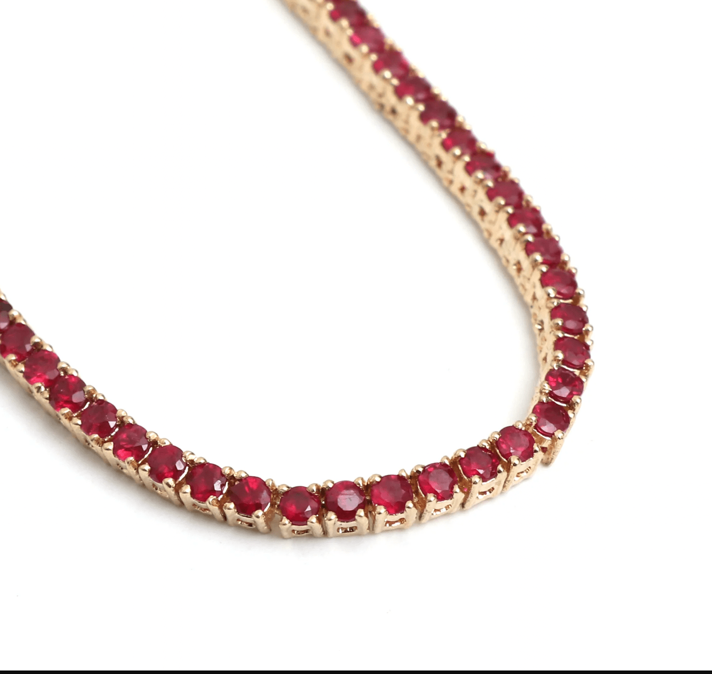 Necklace Ruby Tennis Necklace 4-Prong