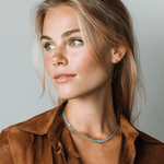 Necklace Turquoise and Diamond Tennis Necklace 4-Prong