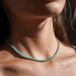 Necklace Turquoise Tennis Necklace 4-Prong