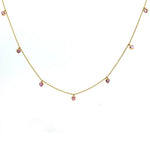 Necklace Yellow Gold / 14K 14 & 18K Gold Pink Sapphire Heart Bezel Necklace