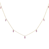 Necklace Yellow Gold / 14K 14 & 18K Pink Sapphire Baguette Necklace