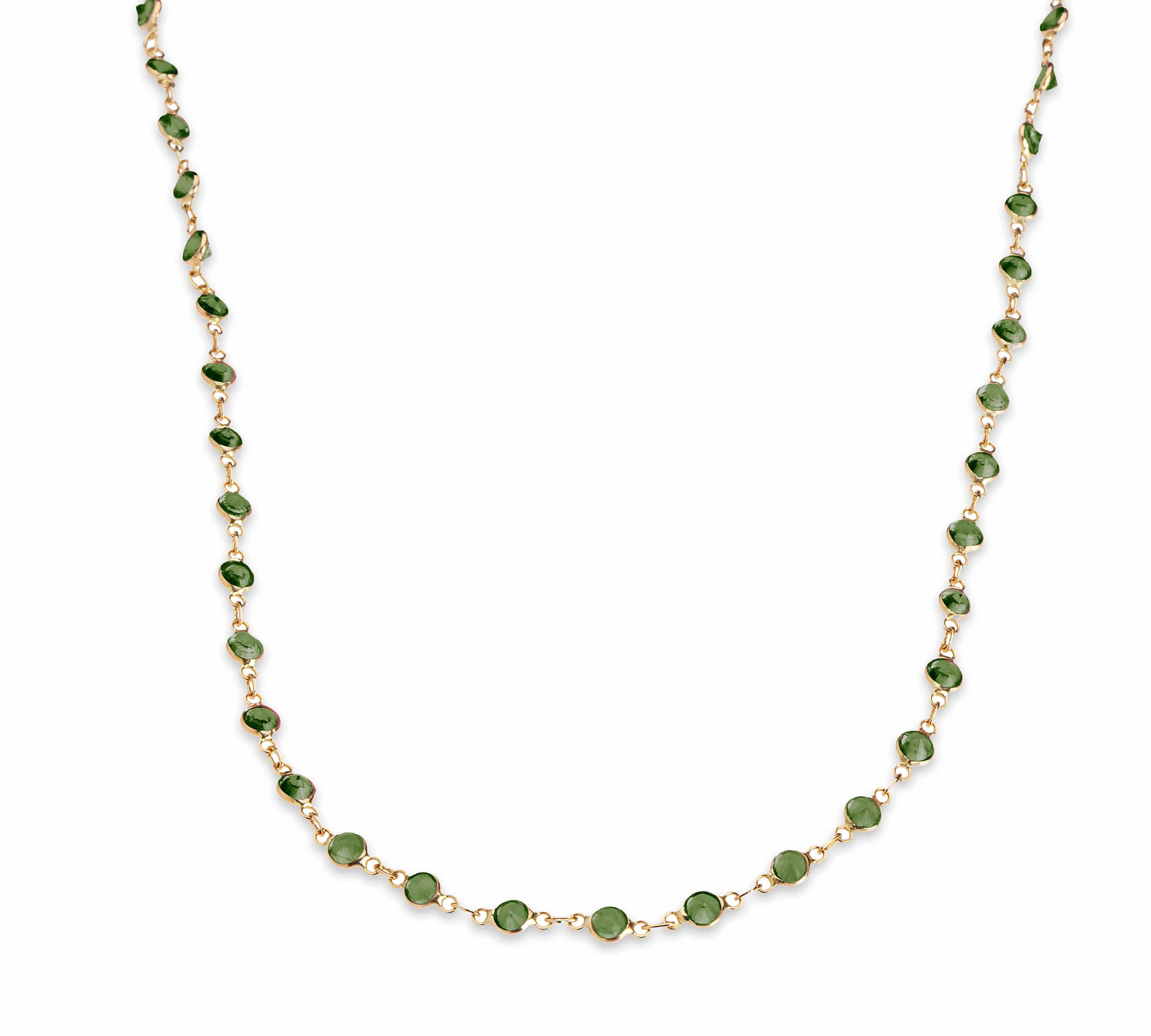 Necklace yellow gold 14K Gold Emerald Strand Necklace