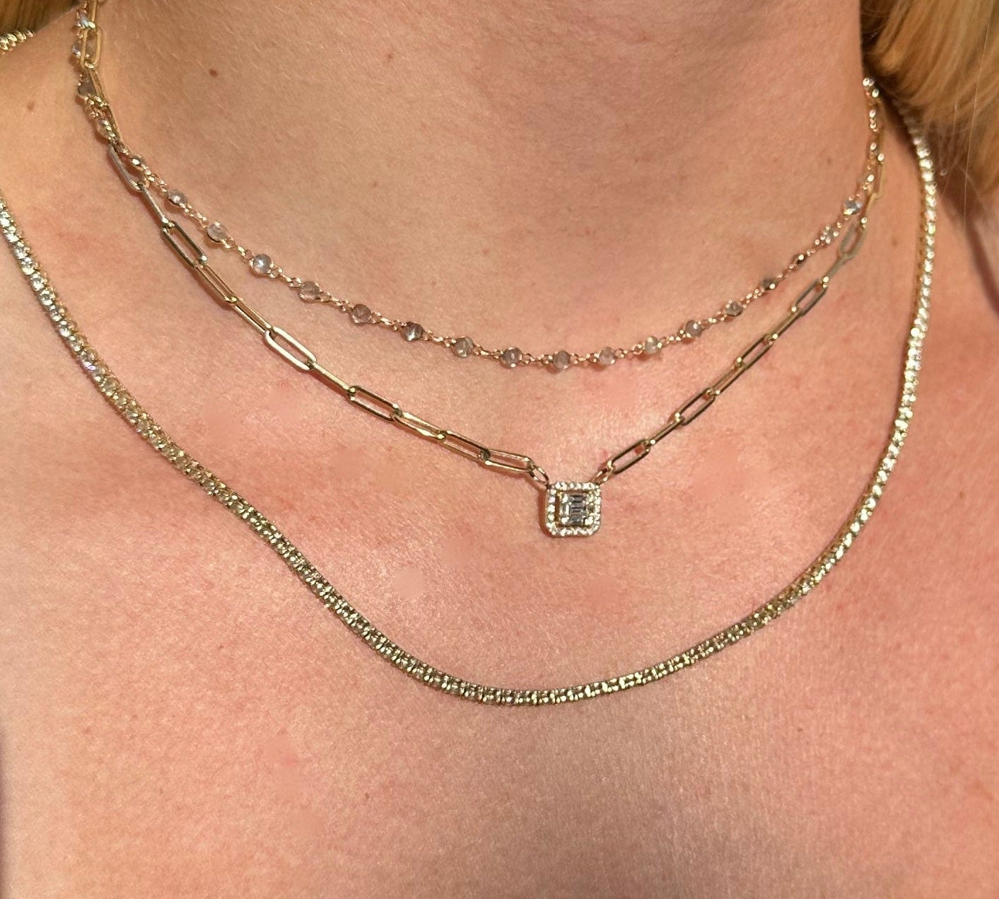 Necklace yellow gold 14K Gold Labradorite Strand Necklace