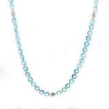 Necklace Yellow Gold / 18K 14K Gold Blue Topaz And Lab Grown Diamond Strand invisible Set Necklace, Continuous