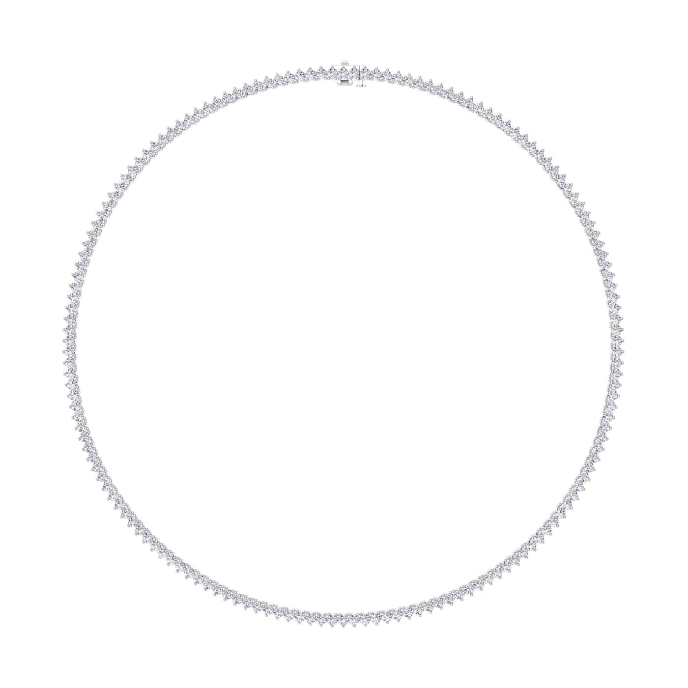 Necklaces 14K & 18K Gold and Diamond Tennis Necklace 3-Prong Setting, Straight, Lab Grown 7.5ct