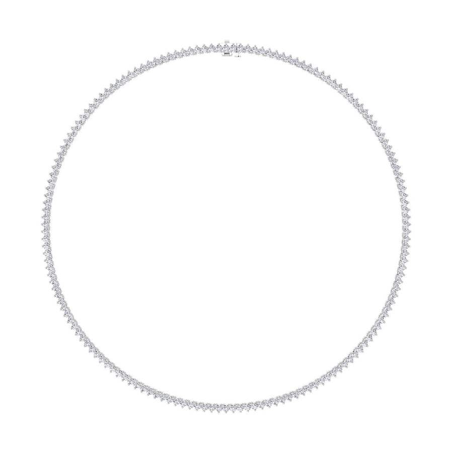 Necklaces 14K & 18K Gold and Diamond Tennis Necklace 3-Prong Setting, Straight, Lab Grown 7.5ct