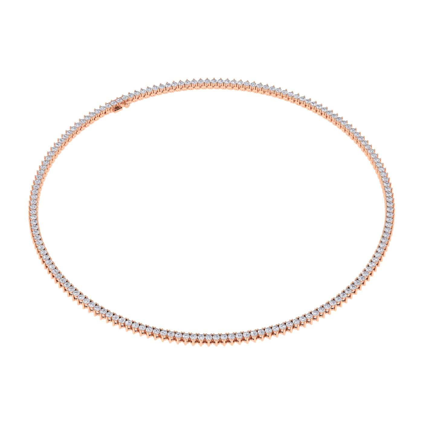 Necklaces 14K & 18K Gold and Diamond Tennis Necklace 3-Prong Setting, Straight, Lab Grown, 8-11.5cts