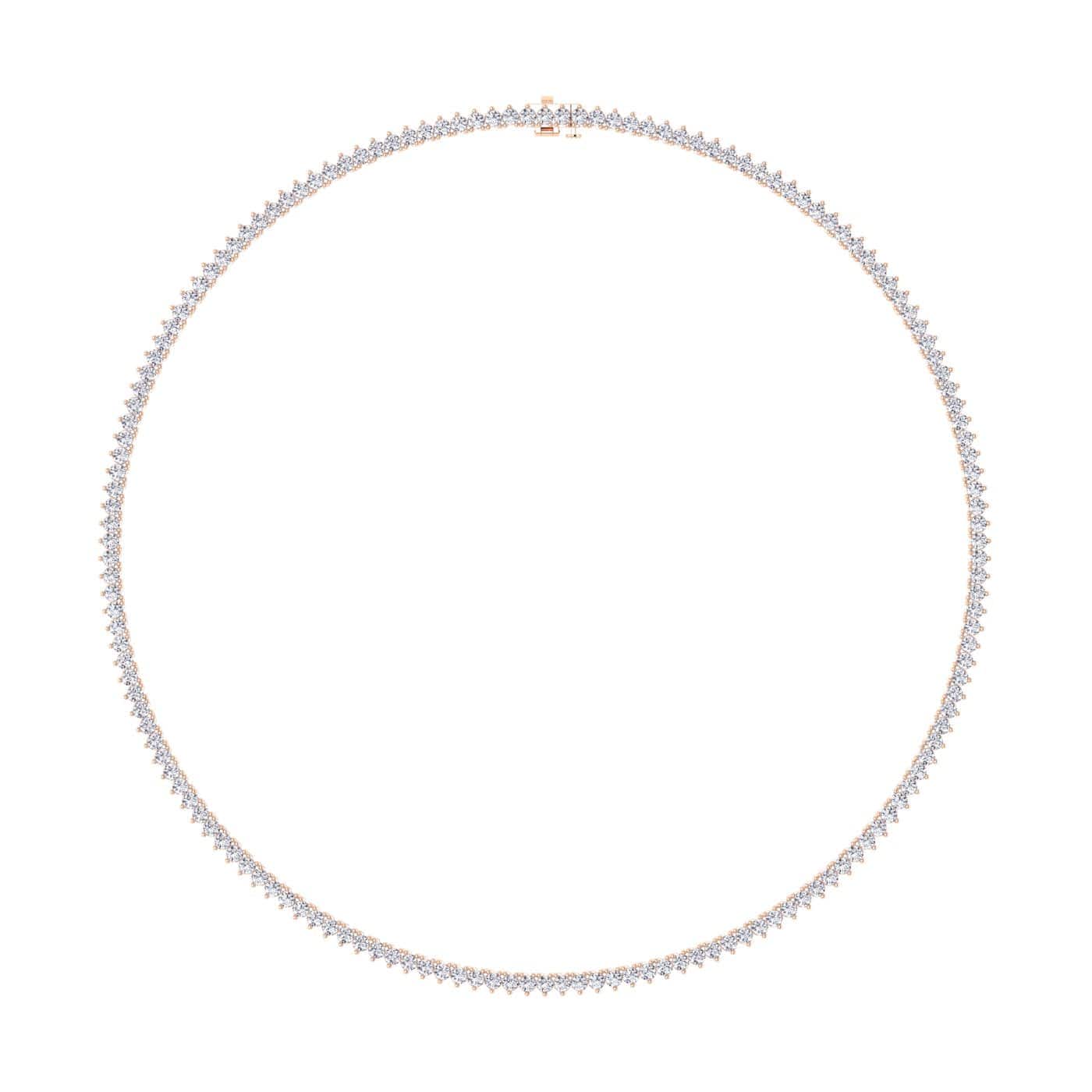 Necklaces 14K & 18K Gold and Diamond Tennis Necklace 3-Prong Setting, Straight, Lab Grown, 8-11.5cts