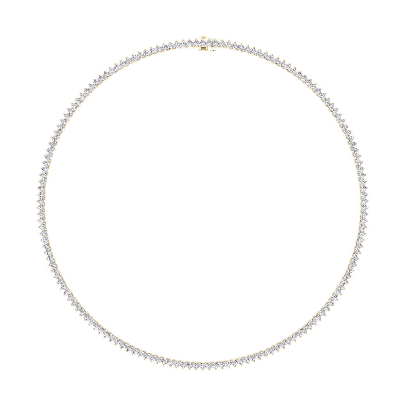 Necklaces 14K & 18K Gold and Diamond Tennis Necklace 3-Prong Setting, Straight, Lab Grown, 8-11.5cts