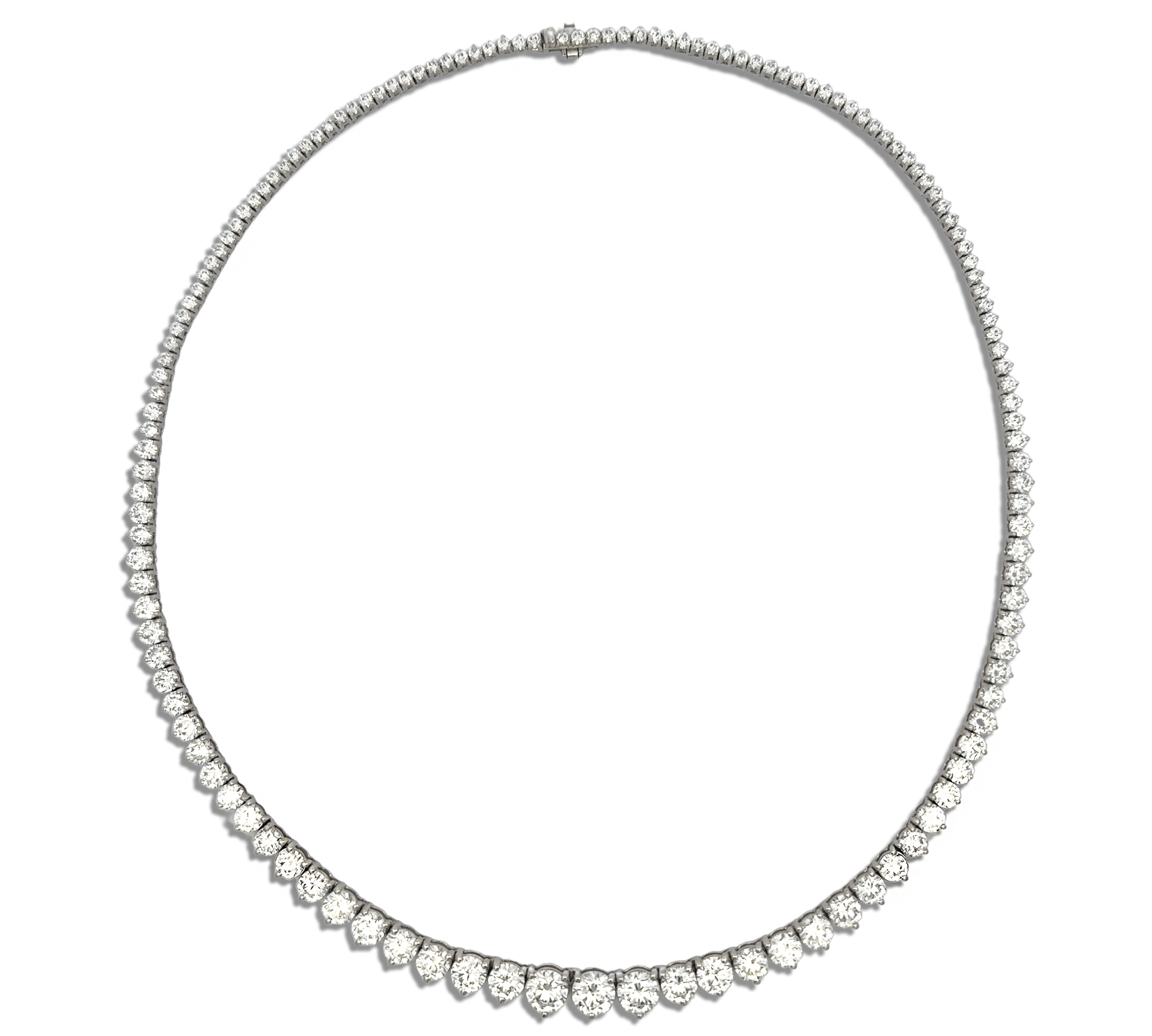 Necklaces 14K & 18K Gold and Diamond Tennis Necklace Graduated 3-Prong Setting, Lab Grown, 20 cts