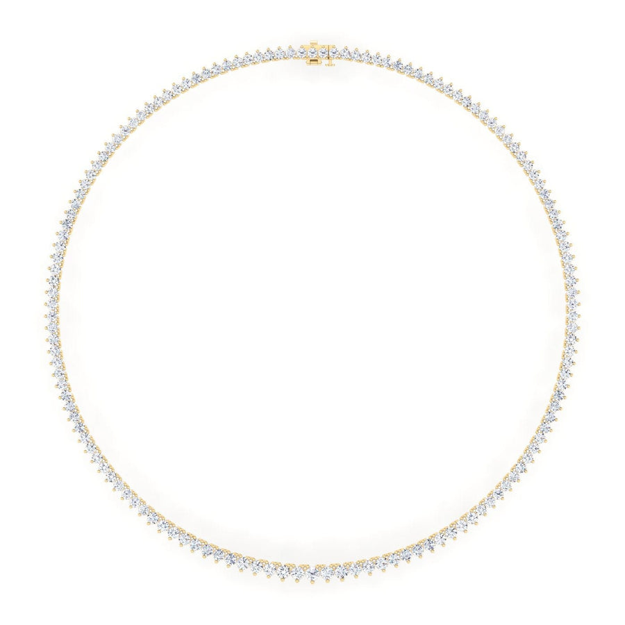Necklaces 14K & 18K Gold and Diamond Tennis Necklace Graduated 3-Prong Setting, Lab Grown, 8.5-11.5cts
