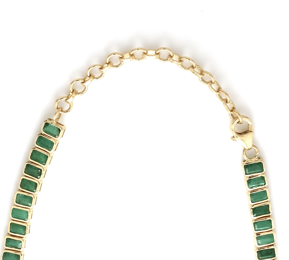 Necklaces 14K & 18K Gold Bezel Set Emerald Necklace