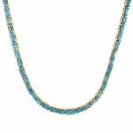 Necklaces 14K & 18K Gold East West Blue Topaz Necklace
