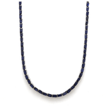 Necklaces 14K & 18K Gold East West Emerald Cut Blue Sapphire Necklace